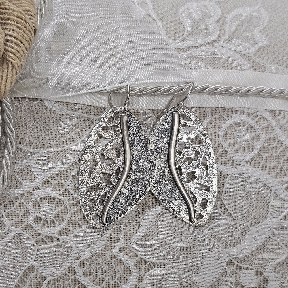 Silpada Silver Leaf Drop Earrings 925 Silver - Picture 6 of 13